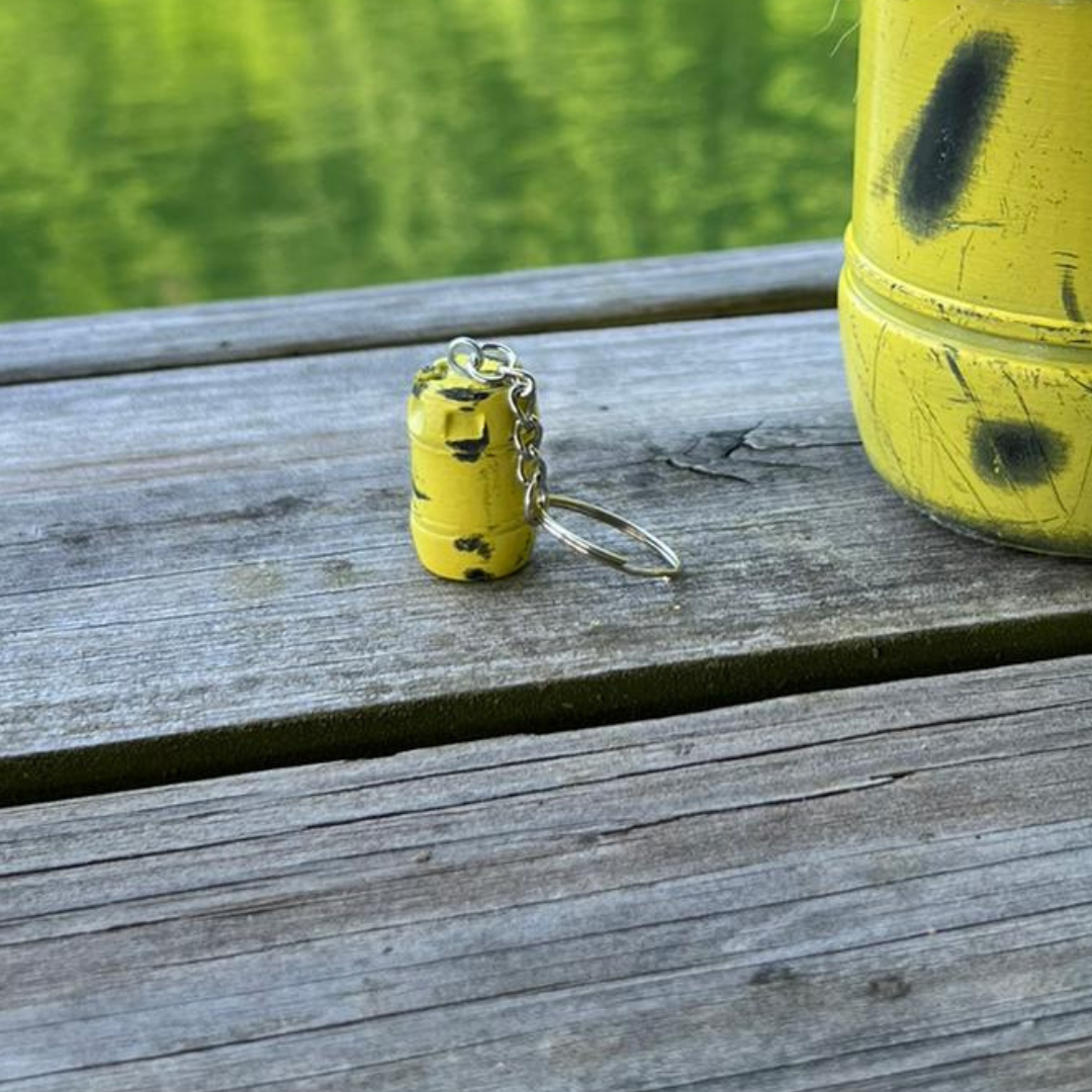 JAWS Inspired Yellow Barrel Keychain