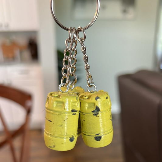 JAWS Inspired Yellow Barrel Keychain