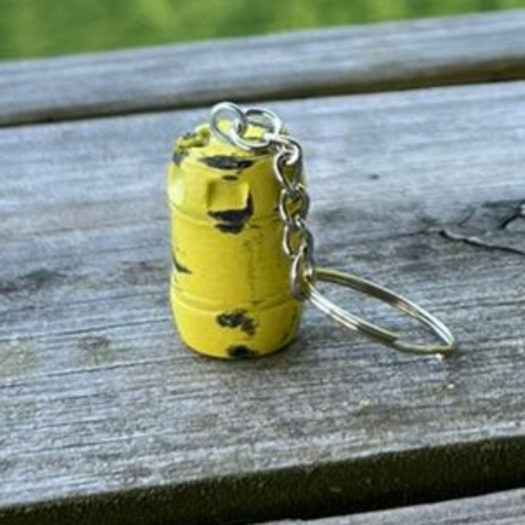 JAWS Inspired Yellow Barrel Keychain
